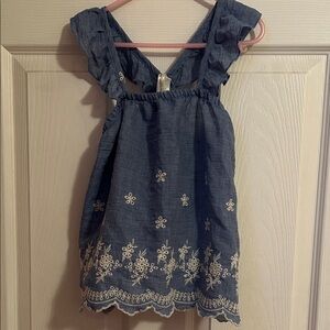 Adorable Blue Kids Top with Floral Details